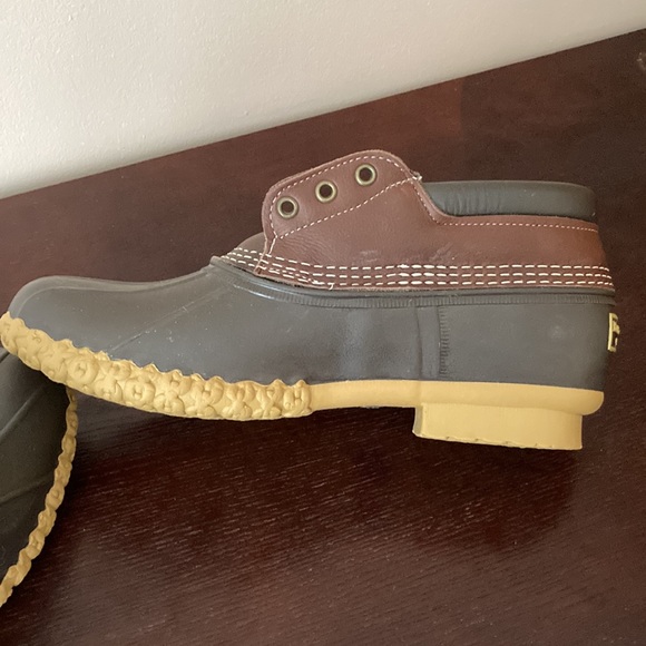 LL BEAN VINTAGE SHEARLING LINED DUCK BOOTS NWOT WARM dark Brown - Picture 5 of 11